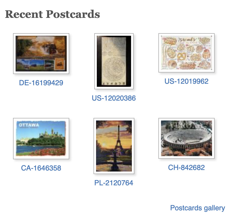 Postcrossing Recent Postcards