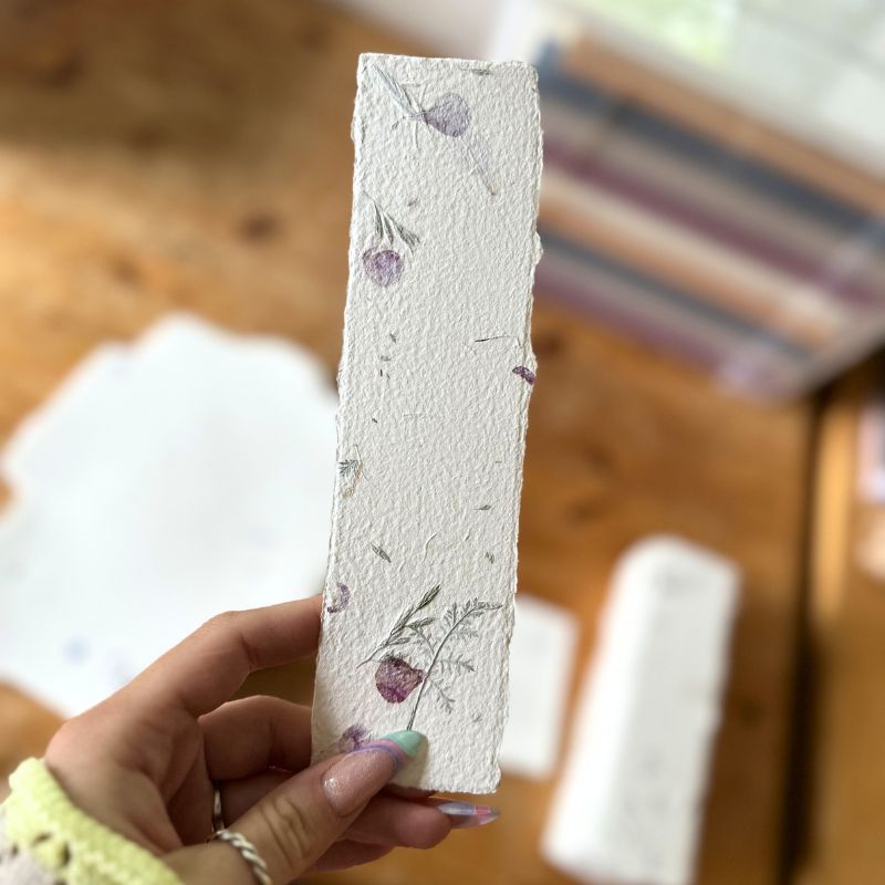 Květinová záložka ruční papír fotka