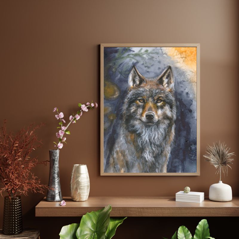 Autorský print A4 Vlk Tereza Mušková Olivová